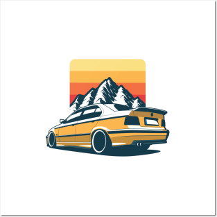 Yellow E36 Mountains Posters and Art